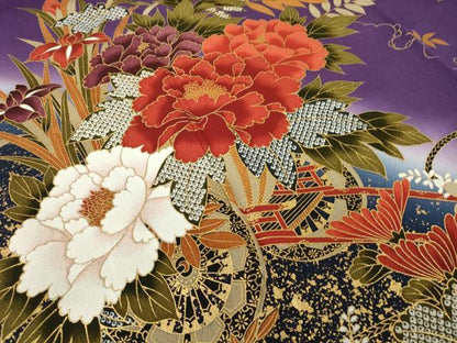 平和屋着物●豪華振袖　花車文　金彩　正絹　逸品　AABL3656ck