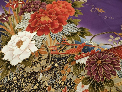 平和屋着物●豪華振袖　花車文　金彩　正絹　逸品　AABL3656ck