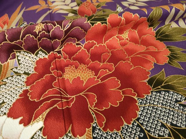 平和屋着物●豪華振袖　花車文　金彩　正絹　逸品　AABL3656ck