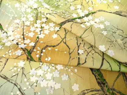 平和屋着物●上質な小紋　手描き　枝花文　正絹　逸品　AABL3657ck