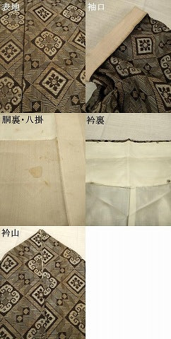 平和屋着物●本場大島紬　龍郷絣　花菱文　正絹　逸品　AABL3667ck