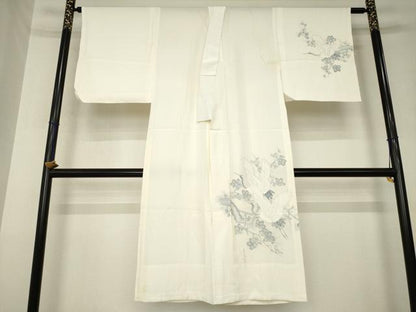 平和屋着物●長襦袢　無双仕立て　作家物　飛鳥花文　正絹　逸品　AABL3668ck