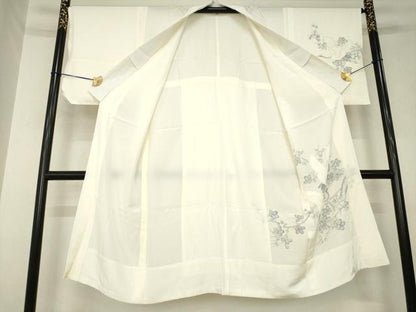 平和屋着物●長襦袢　無双仕立て　作家物　飛鳥花文　正絹　逸品　AABL3668ck