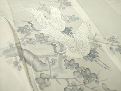 平和屋着物●長襦袢　無双仕立て　作家物　飛鳥花文　正絹　逸品　AABL3668ck