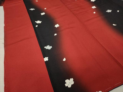 平和屋着物●上質な小紋　花間道　暈し染め　浜ちりめん　正絹　逸品　AABL3673ck