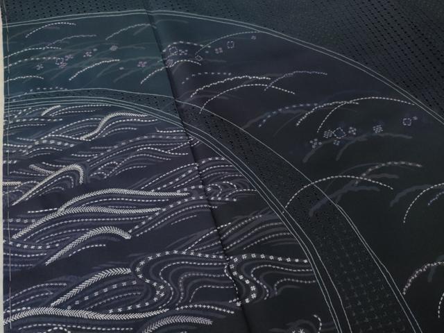 平和屋着物●本場縞大島紬　訪問着　作家物　蘇州刺繍　総刺繍　立波文　夢織工房　まるやま扱い　正絹　逸品　AABL3675ck