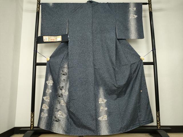 平和屋着物●人間国宝 羽田登喜男 TOKIOetTOKI 本場縞大島紬 訪問着 鴛鴦 さつま染織 金彩 証紙付き 正絹 逸品 未使用 AABL3676ck