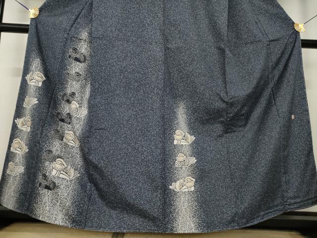 平和屋着物●人間国宝 羽田登喜男 TOKIOetTOKI 本場縞大島紬 訪問着 鴛鴦 さつま染織 金彩 証紙付き 正絹 逸品 未使用 AABL3676ck