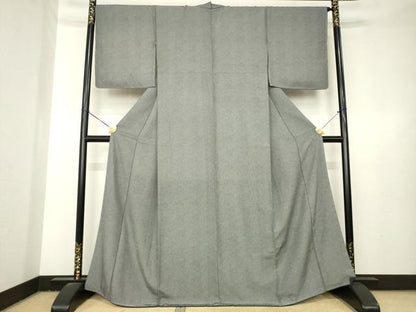 平和屋着物●江戸小紋　鮫小紋柄　黒地　正絹　逸品　AABL3677ck