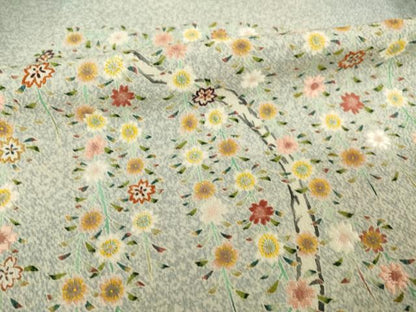 平和屋着物●東京友禅　熊谷好博子　色留袖　刺繍　風景枝垂れ花文　正絹　逸品　AABL3678ck