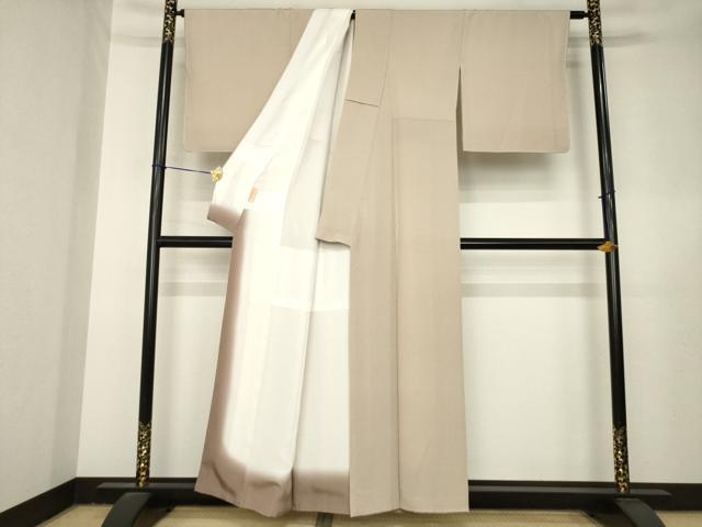 平和屋着物●中條康隆　江戸小紋　万筋　柴染×白　正絹　逸品　AABL3679ck