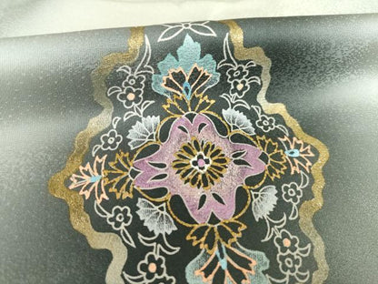 平和屋着物●染織作家　染織デザイナー　大島明　訪問着　飾花文　暈し染め　金銀彩　正絹　逸品　未使用　AABL3684ck