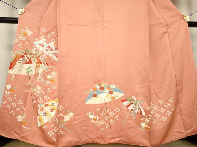平和屋着物●訪問着　刺繍　番傘花文　金彩　正絹　逸品　AABL3686ck