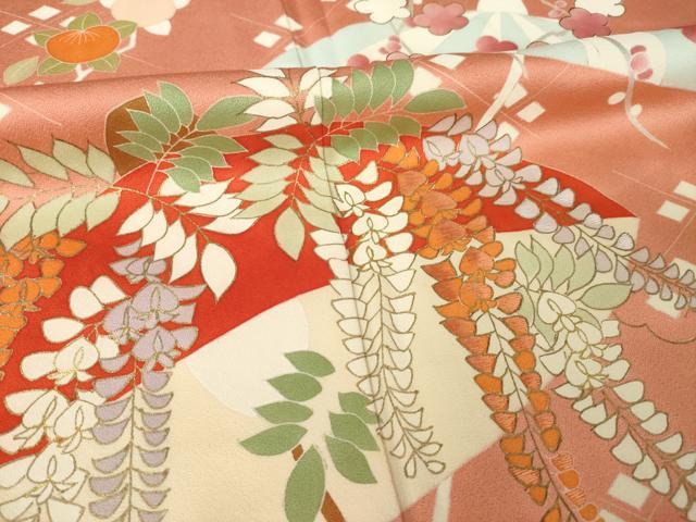 平和屋着物●訪問着　刺繍　番傘花文　金彩　正絹　逸品　AABL3686ck