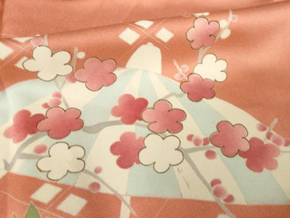 平和屋着物●訪問着　刺繍　番傘花文　金彩　正絹　逸品　AABL3686ck