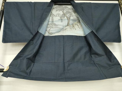 平和屋着物●男性　本場大島紬　アンサンブル　80亀甲　総詰め　正絹　逸品　AABL3687ck