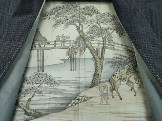 平和屋着物●男性　本場大島紬　アンサンブル　80亀甲　総詰め　正絹　逸品　AABL3687ck