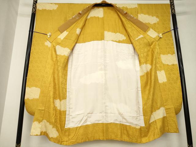 平和屋着物●振袖用長襦袢　無双仕立て　絞り　雲重ね文　半衿刺繍　正絹　逸品　AABL3692ck