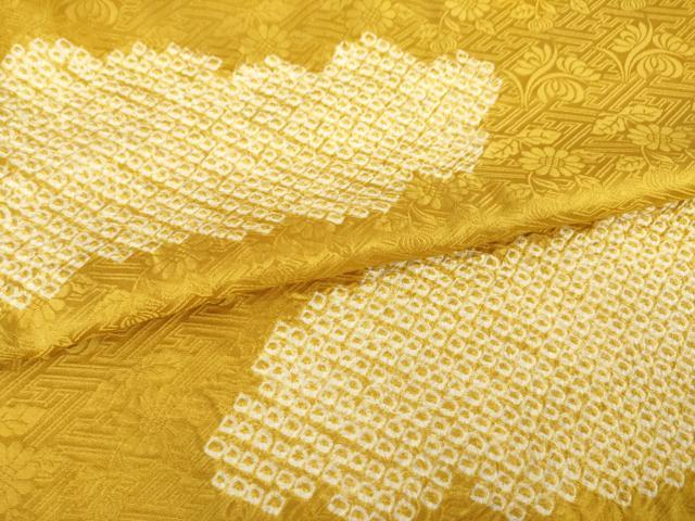 平和屋着物●振袖用長襦袢　無双仕立て　絞り　雲重ね文　半衿刺繍　正絹　逸品　AABL3692ck
