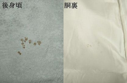 平和屋着物●訪問着　辻が花　舞花文　暈し染め　銀通し地　正絹　逸品　AABL3696ck