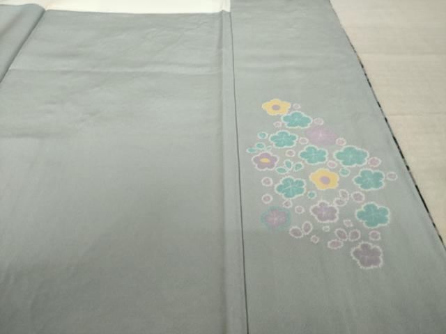 平和屋着物●訪問着　辻が花　舞花文　暈し染め　銀通し地　正絹　逸品　AABL3696ck