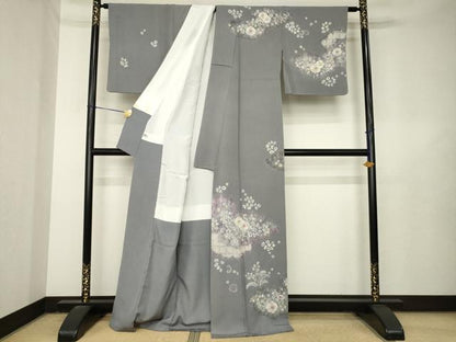 平和屋着物●訪問着　辻が花　絞り　雲取り花文　正絹　逸品　AABL3698ck