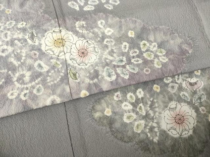 平和屋着物●訪問着　辻が花　絞り　雲取り花文　正絹　逸品　AABL3698ck