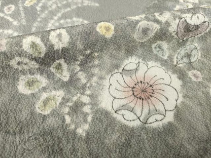 平和屋着物●訪問着　辻が花　絞り　雲取り花文　正絹　逸品　AABL3698ck