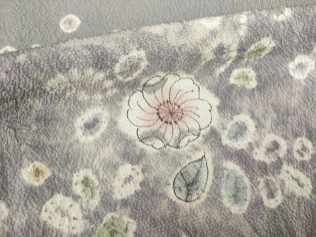 平和屋着物●訪問着　辻が花　絞り　雲取り花文　正絹　逸品　AABL3698ck
