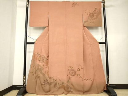 平和屋着物●訪問着　総刺繍　中国三大刺繍　汕頭刺繍　スワトウ刺繍　相良刺繍　道長更紗花文　暈し染め　正絹　逸品　AABL3700ck
