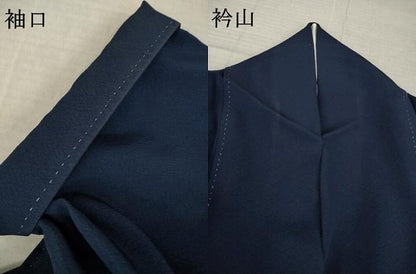 平和屋着物●上質な色無地　藍鉄色　正絹　逸品　AABL3702ck