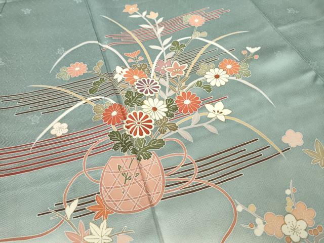 平和屋着物●訪問着　花篭文　暈し染め　金彩　三越扱い　正絹　逸品　AABL3705ck