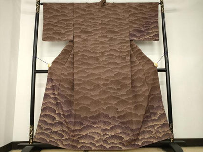 平和屋着物●訪問着　雲重ね文　金彩　正絹　逸品　AABL3708ck