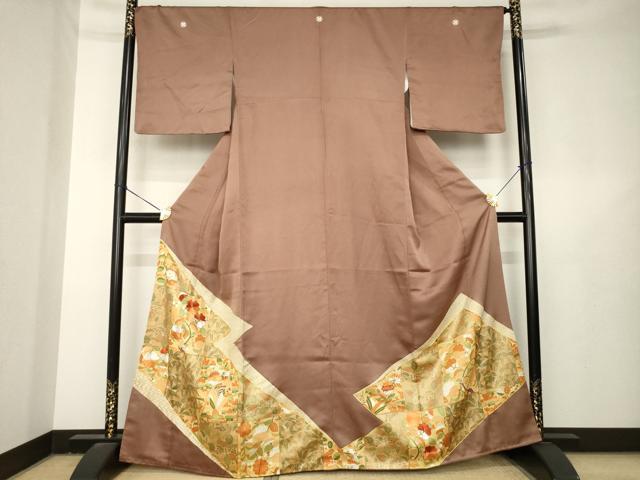 平和屋着物●豪華色留袖　駒刺繍　松皮菱花文　金彩　正絹　逸品　AABL3710ck