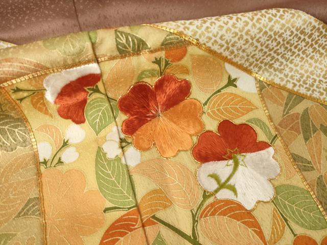 平和屋着物●豪華色留袖　駒刺繍　松皮菱花文　金彩　正絹　逸品　AABL3710ck