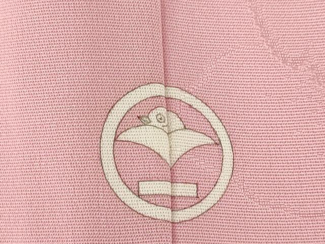 平和屋着物●上質な色無地　葉尽くし地紋　薄紅梅色　正絹　逸品　AABL3711ck