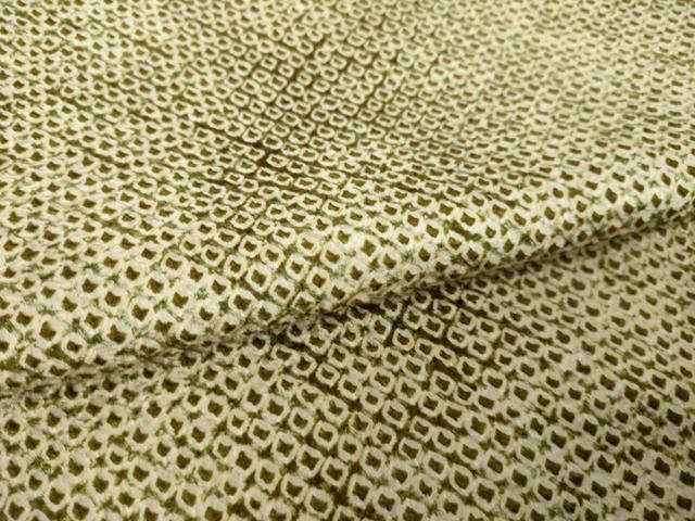 平和屋着物▼大変加工の良い総絞り小紋　霞文　正絹　逸品　AABL3715ck
