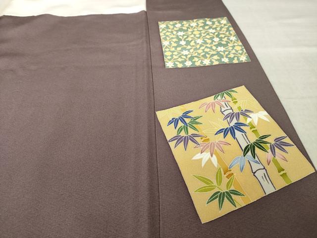 平和屋着物●本加賀友禅作家　奥原一就　色留袖　色紙花鳥文　正絹　逸品　AABL3716ck
