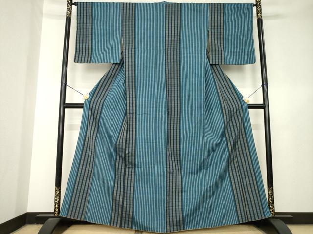 平和屋着物●上質な紬　間道　正絹　逸品　AABL3717ck