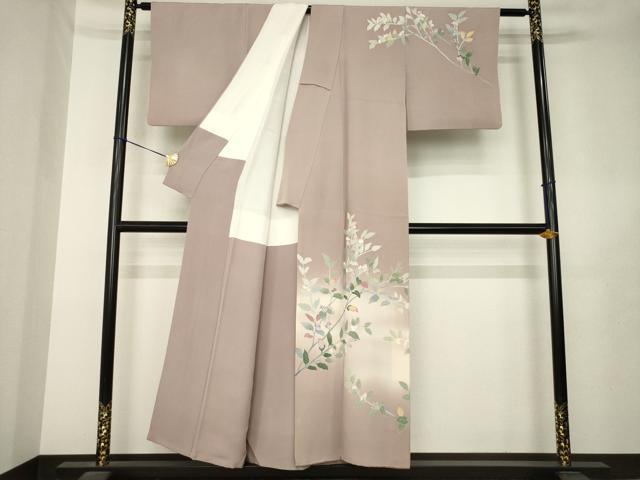 平和屋着物●本加賀友禅作家　成竹登茂男　訪問着　枝花文　暈し染め　正絹　逸品　AABL3718ck