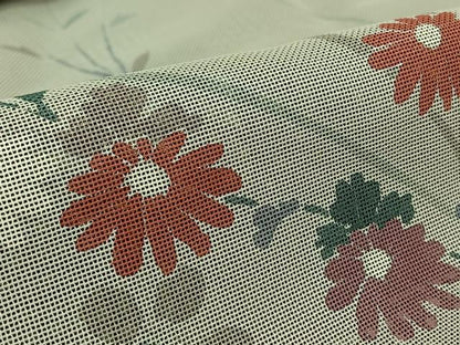平和屋着物▽道行コート　無双　紗袷　紗×紗　スリーシーズン　春夏秋　塵除け　草花文　正絹　逸品　AABL3721jh
