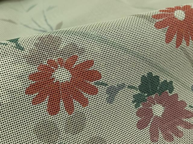 平和屋着物▽道行コート　無双　紗袷　紗×紗　スリーシーズン　春夏秋　塵除け　草花文　正絹　逸品　AABL3721jh