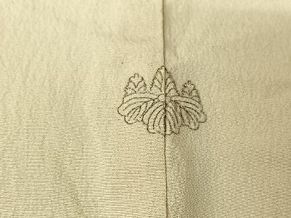平和屋着物▽訪問着　単衣　駒刺繍　扇面吉祥文　金銀彩　金銀糸　正絹　逸品　AABL3722jh