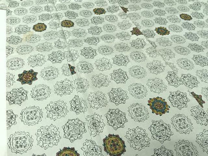 平和屋着物▽本場大島紬　染大島　単衣　手描き　正倉院花文　正絹　逸品　AABL3724jh