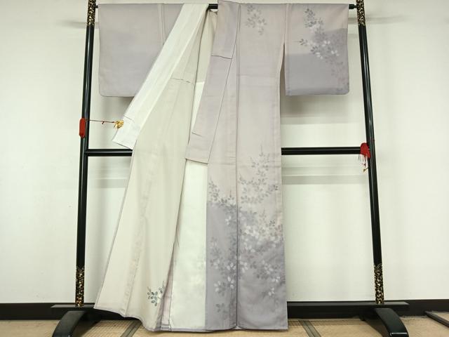 平和屋着物▽訪問着　無双　紗袷　紗×紗　手描き　萩文　暈し染め　正絹　逸品　AABL3726jh