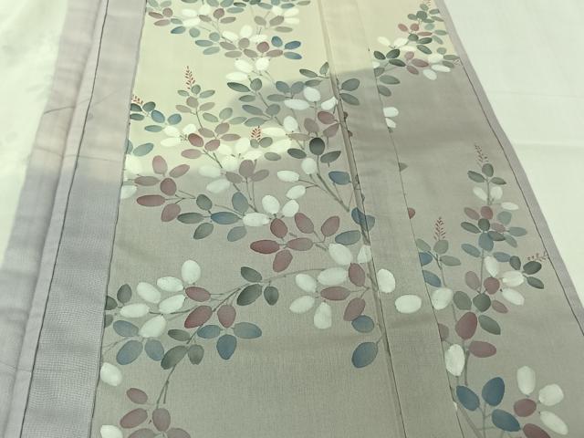 平和屋着物▽訪問着　無双　紗袷　紗×紗　手描き　萩文　暈し染め　正絹　逸品　AABL3726jh
