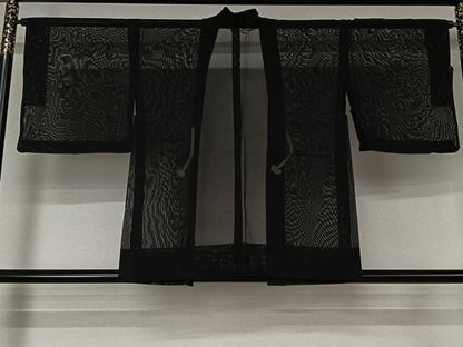 平和屋着物▽羽織　スリーシーズン　春夏秋　塵除け　黒地　正絹　逸品　AABL3727jh
