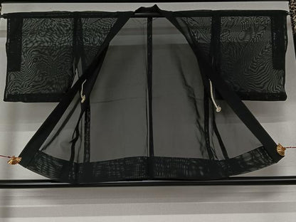 平和屋着物▽羽織　スリーシーズン　春夏秋　塵除け　黒地　正絹　逸品　AABL3727jh