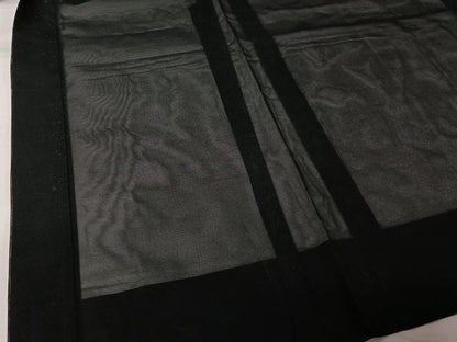 平和屋着物▽羽織　スリーシーズン　春夏秋　塵除け　黒地　正絹　逸品　AABL3727jh