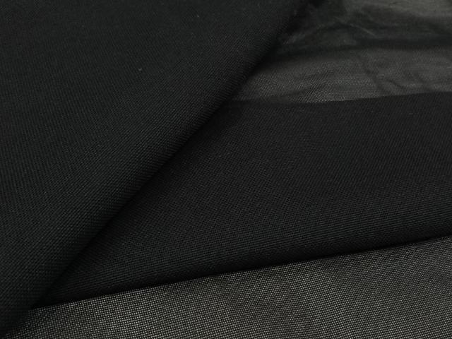 平和屋着物▽羽織　スリーシーズン　春夏秋　塵除け　黒地　正絹　逸品　AABL3727jh
